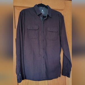Kuhl brand button down soft chocolate brown mens large shirt